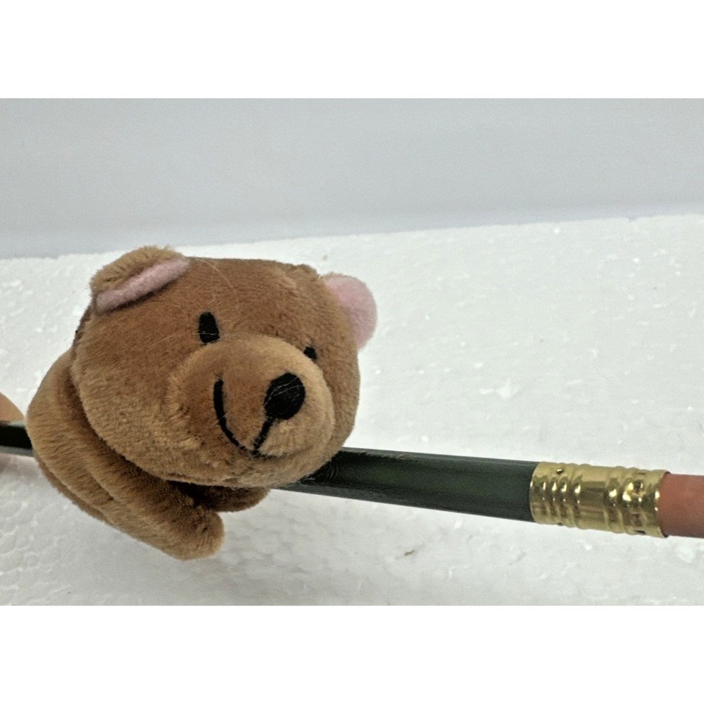 Mini Hugger Teddy Bear Plush Magnetic Paws Brown 3 inch Pencil